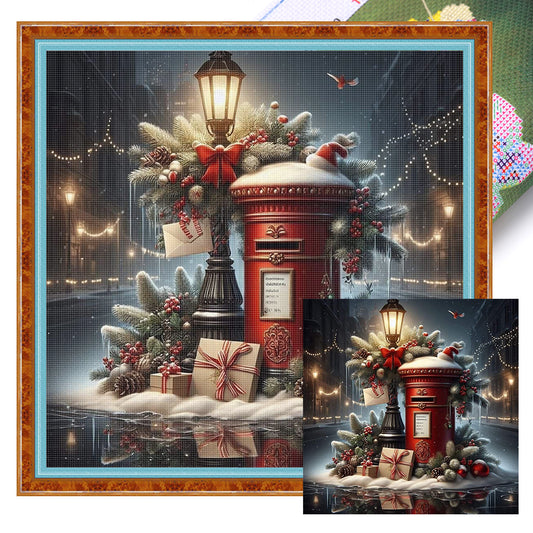 Christmas Mailbox - 11CT Stamped Cross Stitch 45*45CM