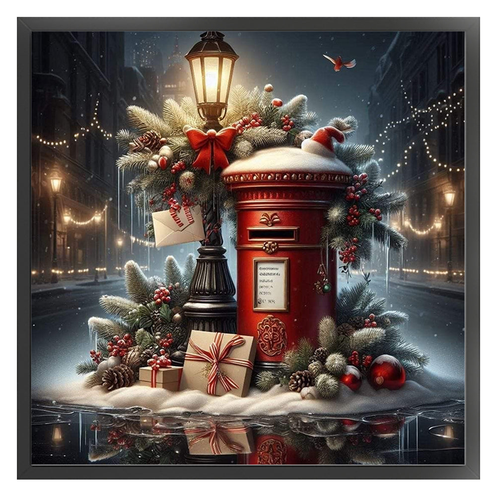 Christmas Mailbox - 11CT Stamped Cross Stitch 45*45CM