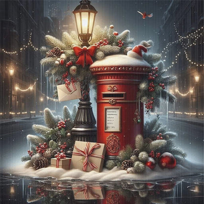 Christmas Mailbox - 11CT Stamped Cross Stitch 45*45CM