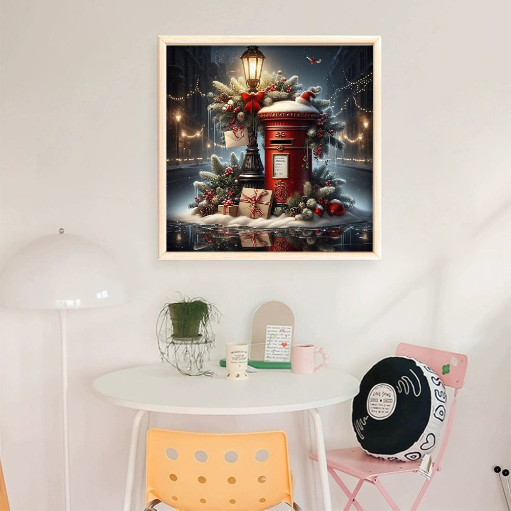 Christmas Mailbox - 11CT Stamped Cross Stitch 45*45CM