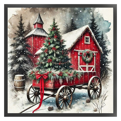 Christmas Scenery - 11CT Stamped Cross Stitch 45*45CM