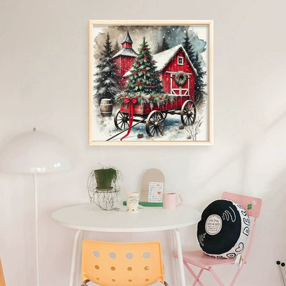 Christmas Scenery - 11CT Stamped Cross Stitch 45*45CM