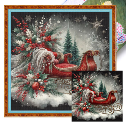 Sleigh - 11CT Stamped Cross Stitch 45*45CM
