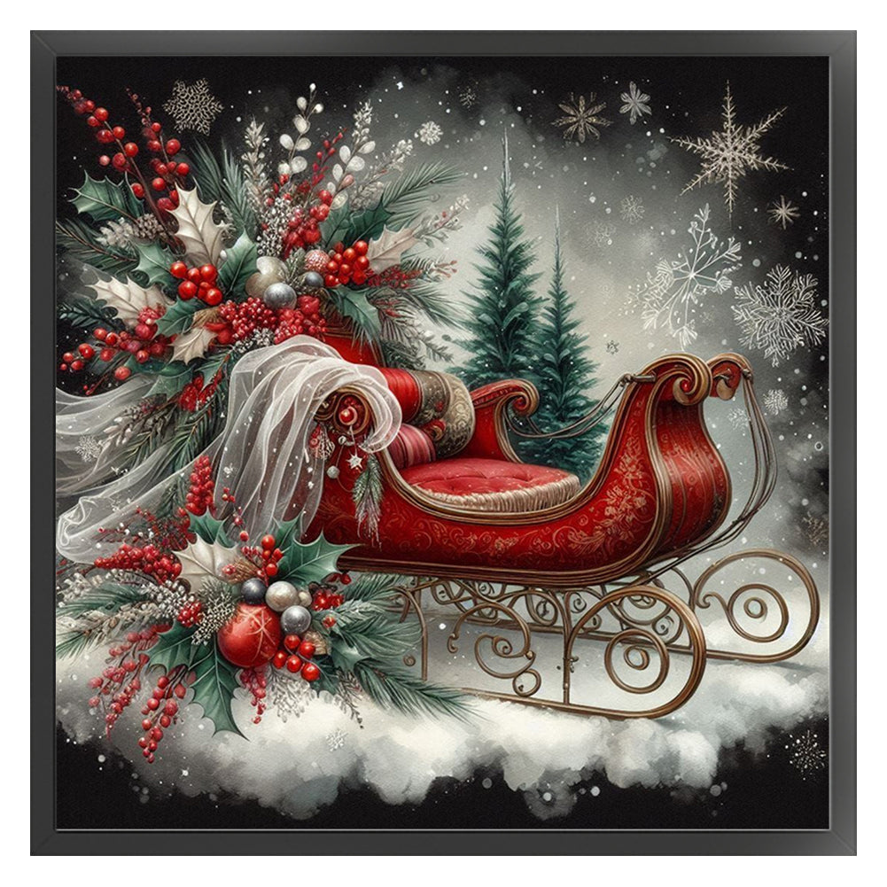 Sleigh - 11CT Stamped Cross Stitch 45*45CM
