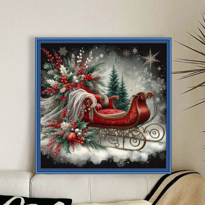Sleigh - 11CT Stamped Cross Stitch 45*45CM
