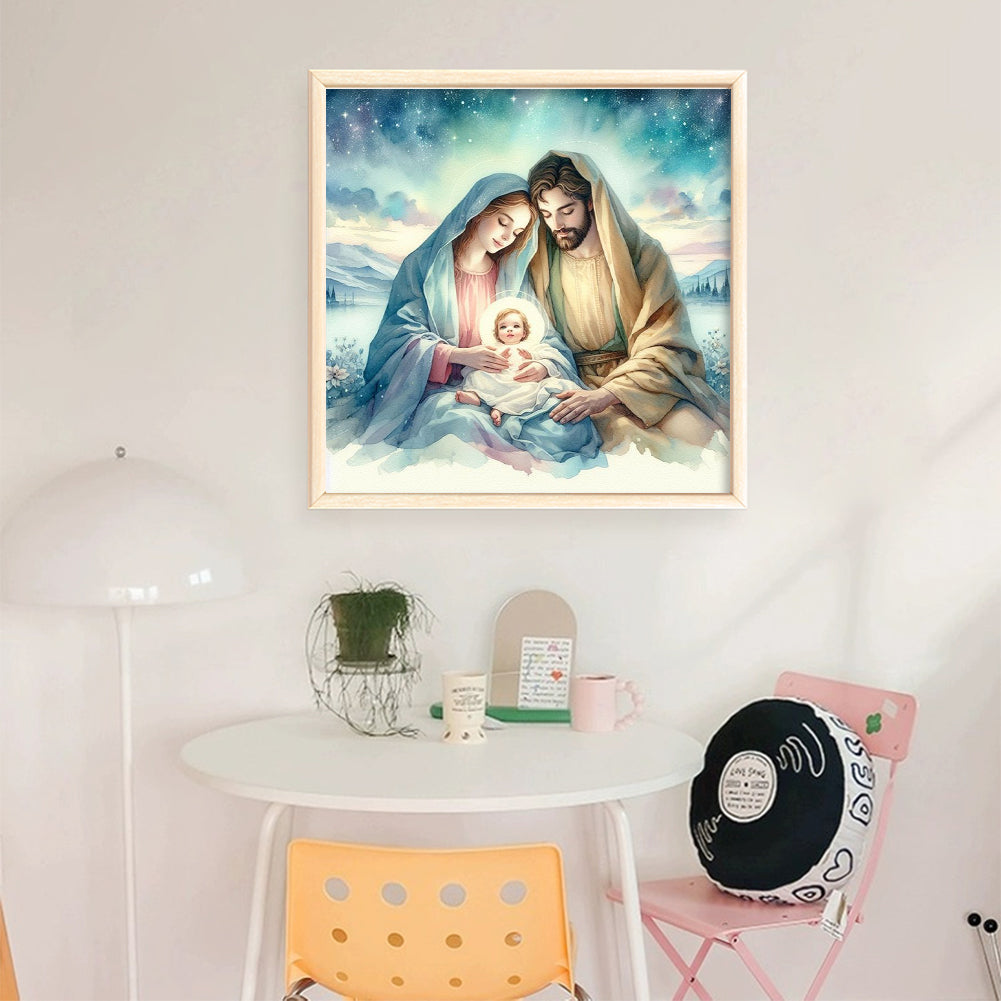 Virgin Mary And Jesus - 11CT Stamped Cross Stitch 40*40CM