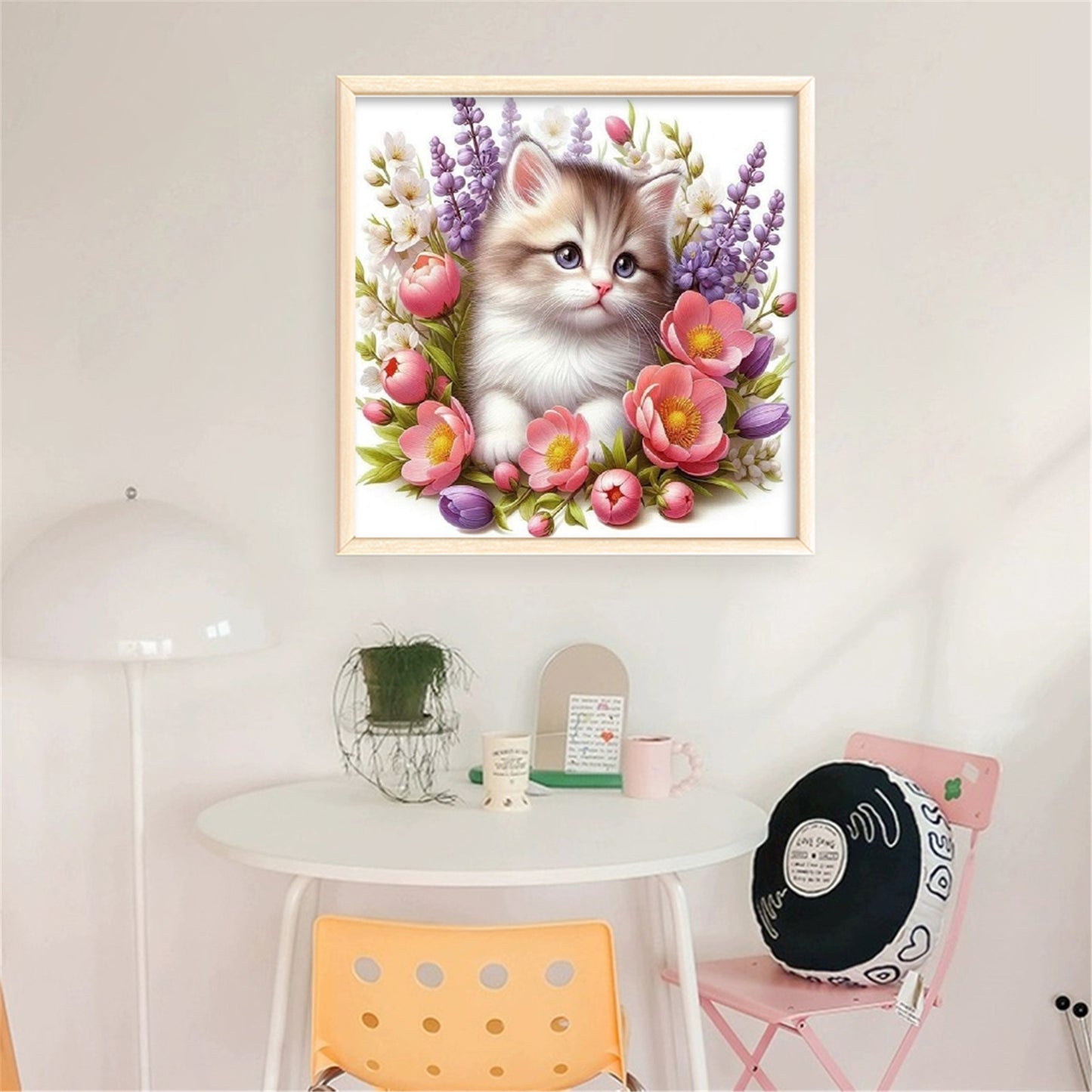 Flower Cat - 11CT Stamped Cross Stitch 40*40CM