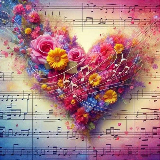 Heart-Shaped Flowers - 11CT Stamped Cross Stitch 40*40CM