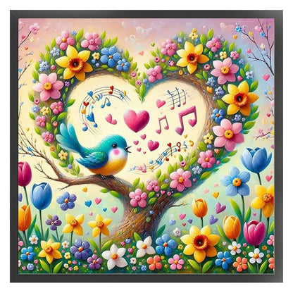 Heart-Shaped Flowers - 11CT Stamped Cross Stitch 40*40CM