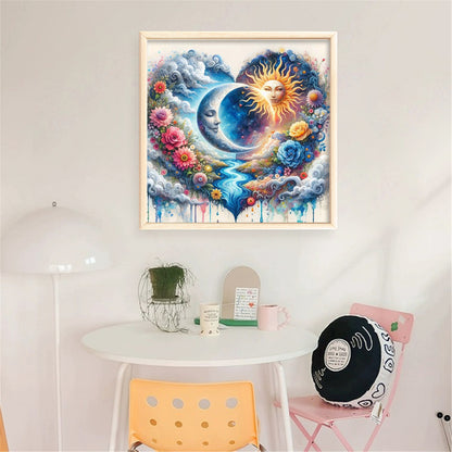Heart-Shaped Flowers - 11CT Stamped Cross Stitch 40*40CM