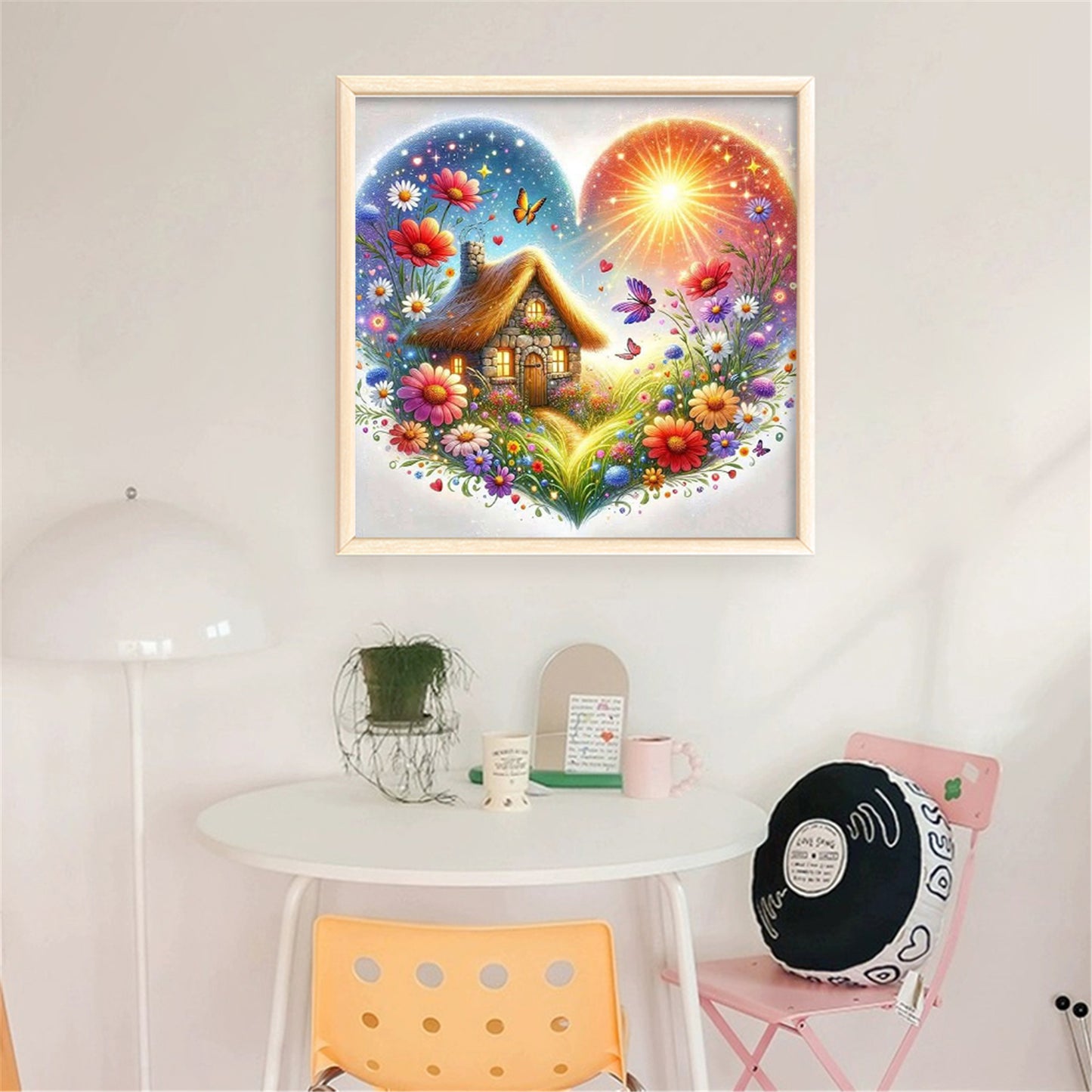 Heart-Shaped Flowers - 11CT Stamped Cross Stitch 40*40CM