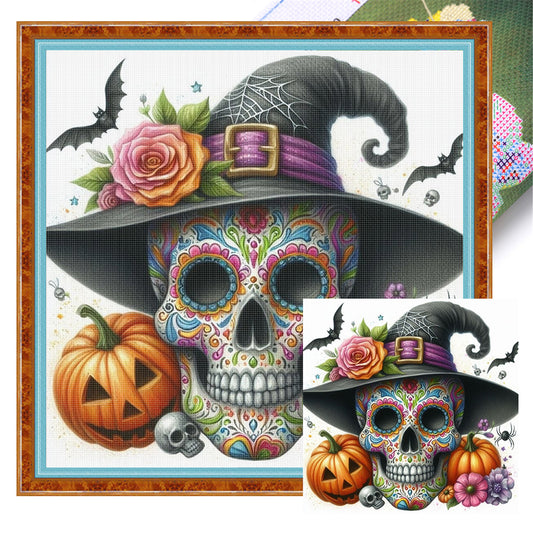 Skull - 11CT Stamped Cross Stitch 40*40CM