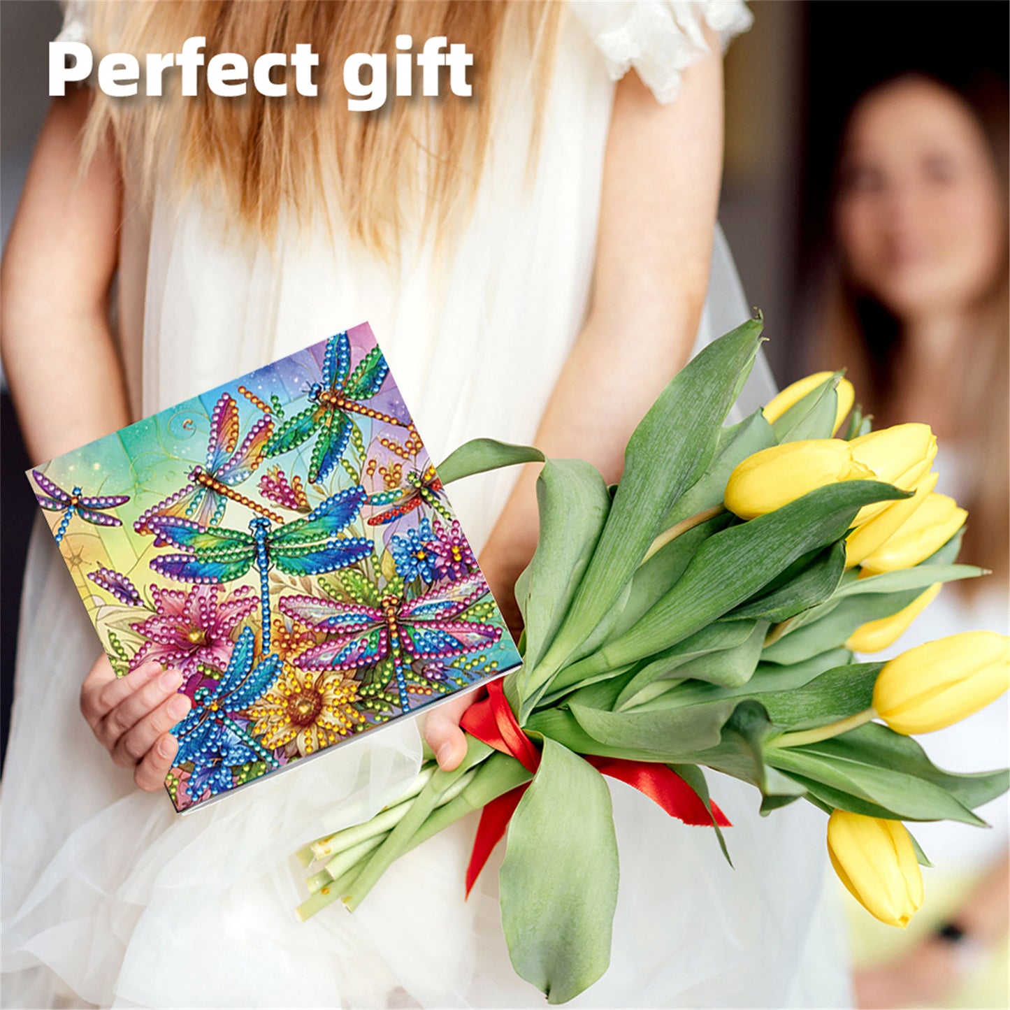 6pcs DIY Butterfly Bee Diamond Art Greeting Cards for Festivals and Celebrations