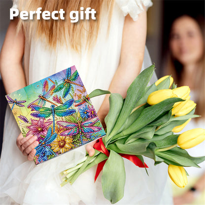 6pcs DIY Butterfly Bee Diamond Art Greeting Cards for Festivals and Celebrations