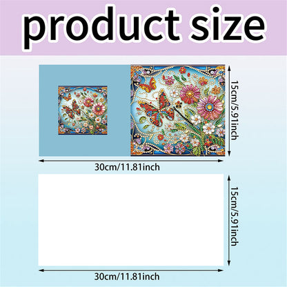 6pcs DIY Butterfly Bee Diamond Art Greeting Cards for Festivals and Celebrations
