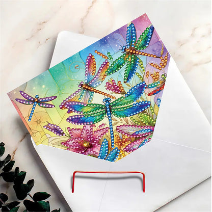 6pcs DIY Butterfly Bee Diamond Art Greeting Cards for Festivals and Celebrations