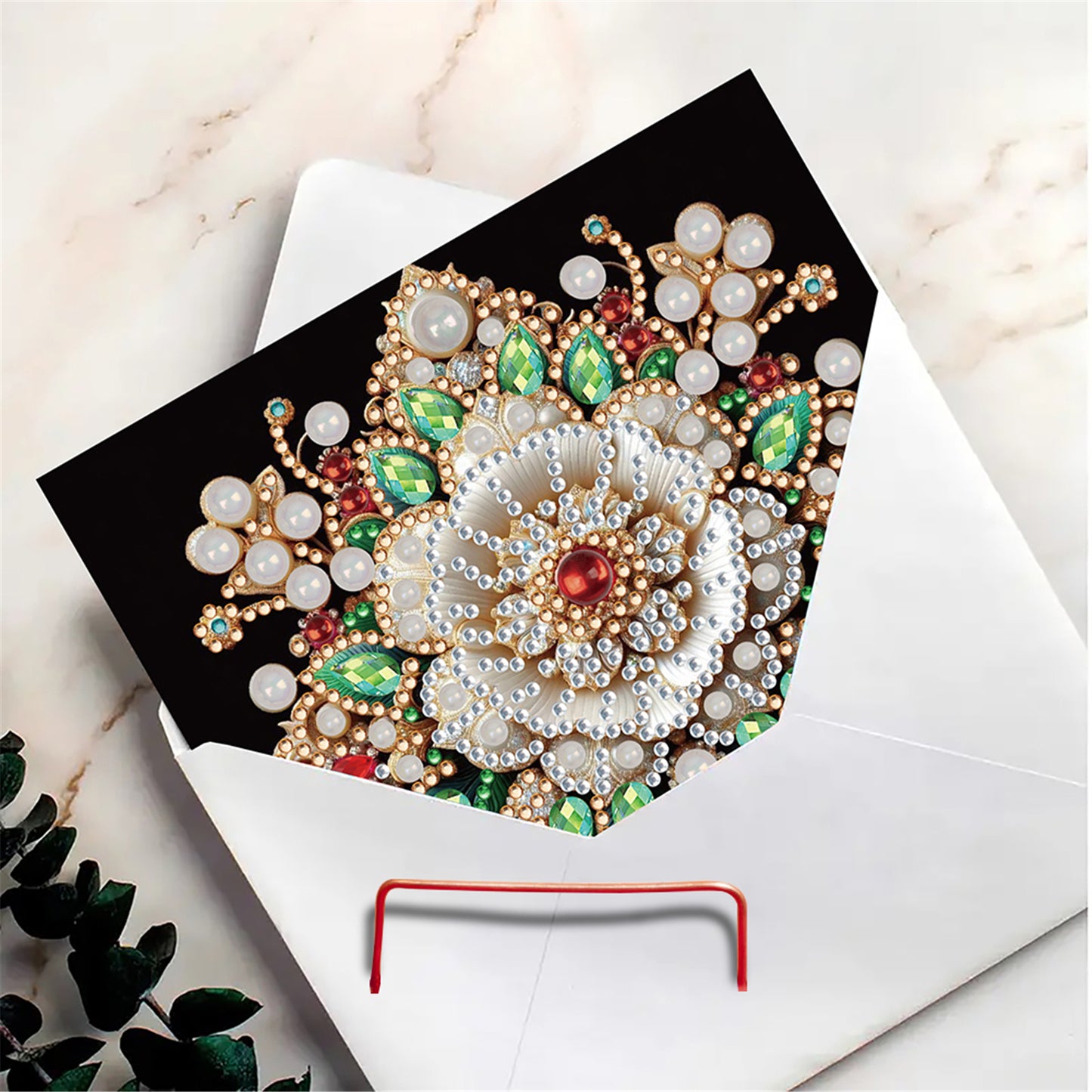 6pcs DIY Retro Pattern Diamond Art Greeting Cards for Festivals and Celebrations