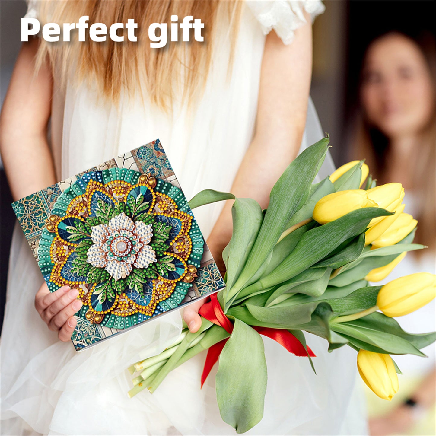 6pcs DIY Mandala Diamond Art Greeting Cards for Festivals and Celebrations