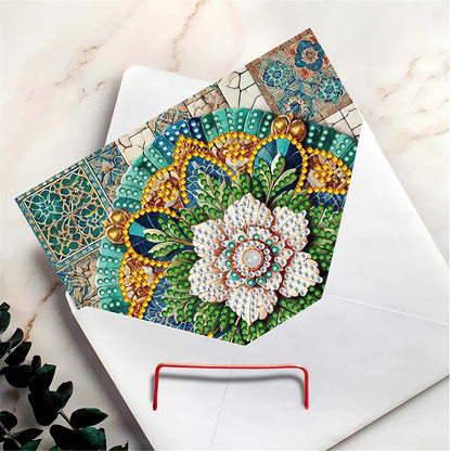 6pcs DIY Mandala Diamond Art Greeting Cards for Festivals and Celebrations