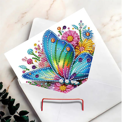 6pcs DIY Butterfly Diamond Art Greeting Cards for Festivals and Celebrations