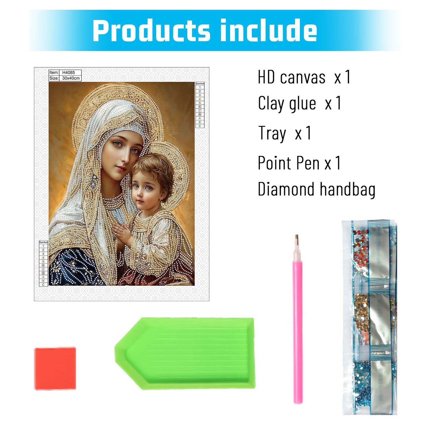 Religious Madonna - Special Shaped Drill Diamond Painting 30*40CM