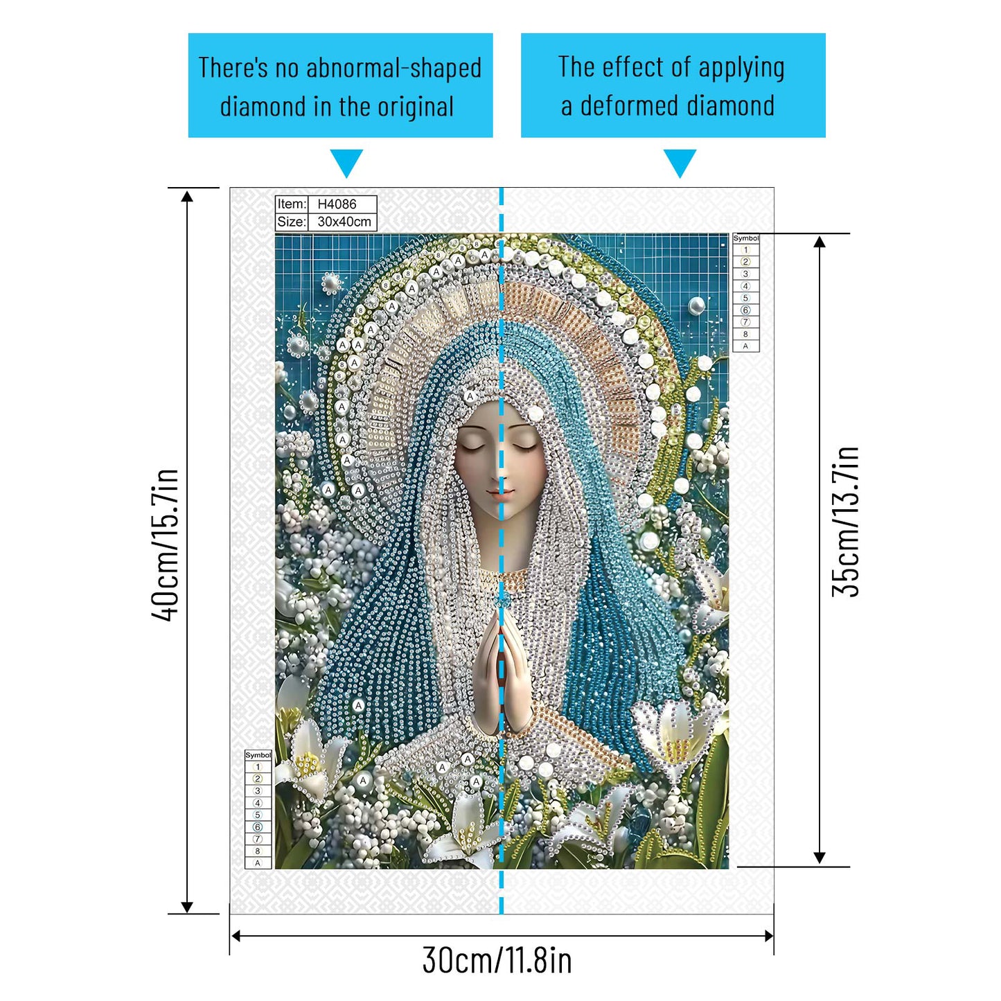 Religious Madonna - Special Shaped Drill Diamond Painting 30*40CM
