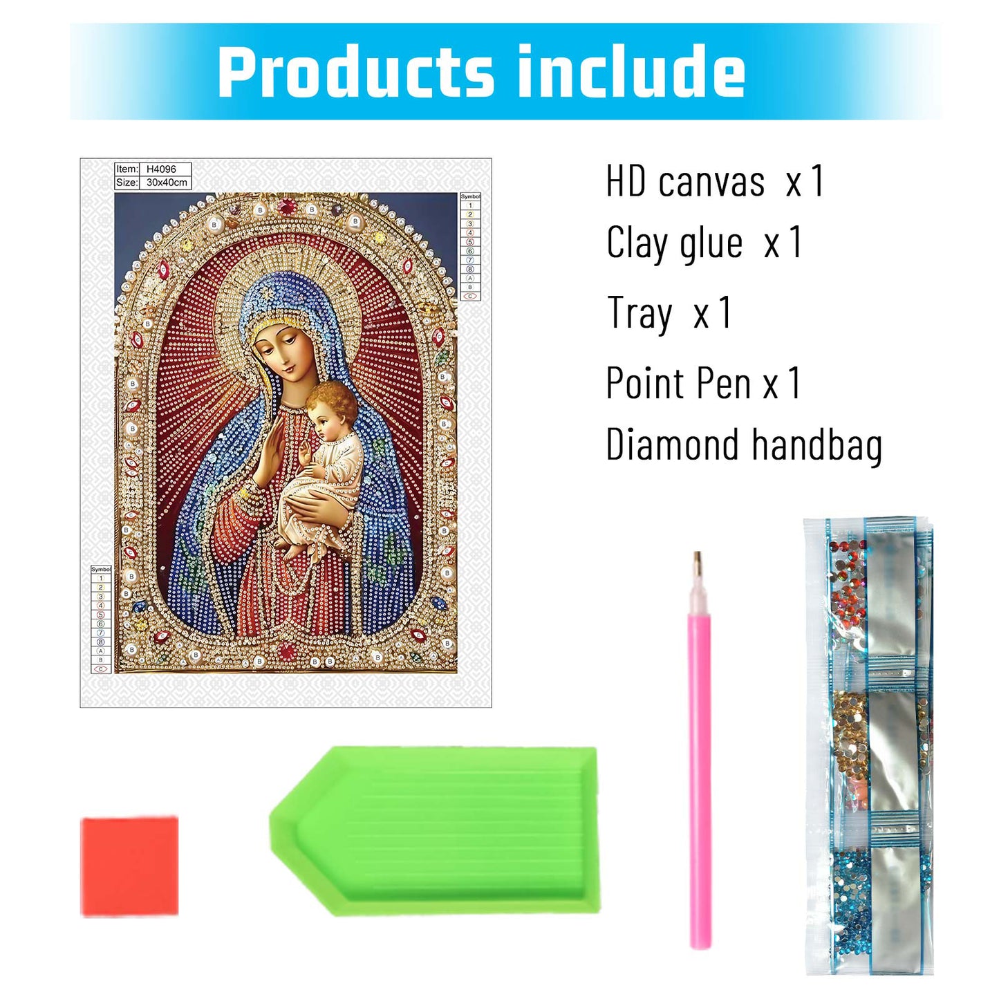 Religious Madonna - Special Shaped Drill Diamond Painting 30*40CM