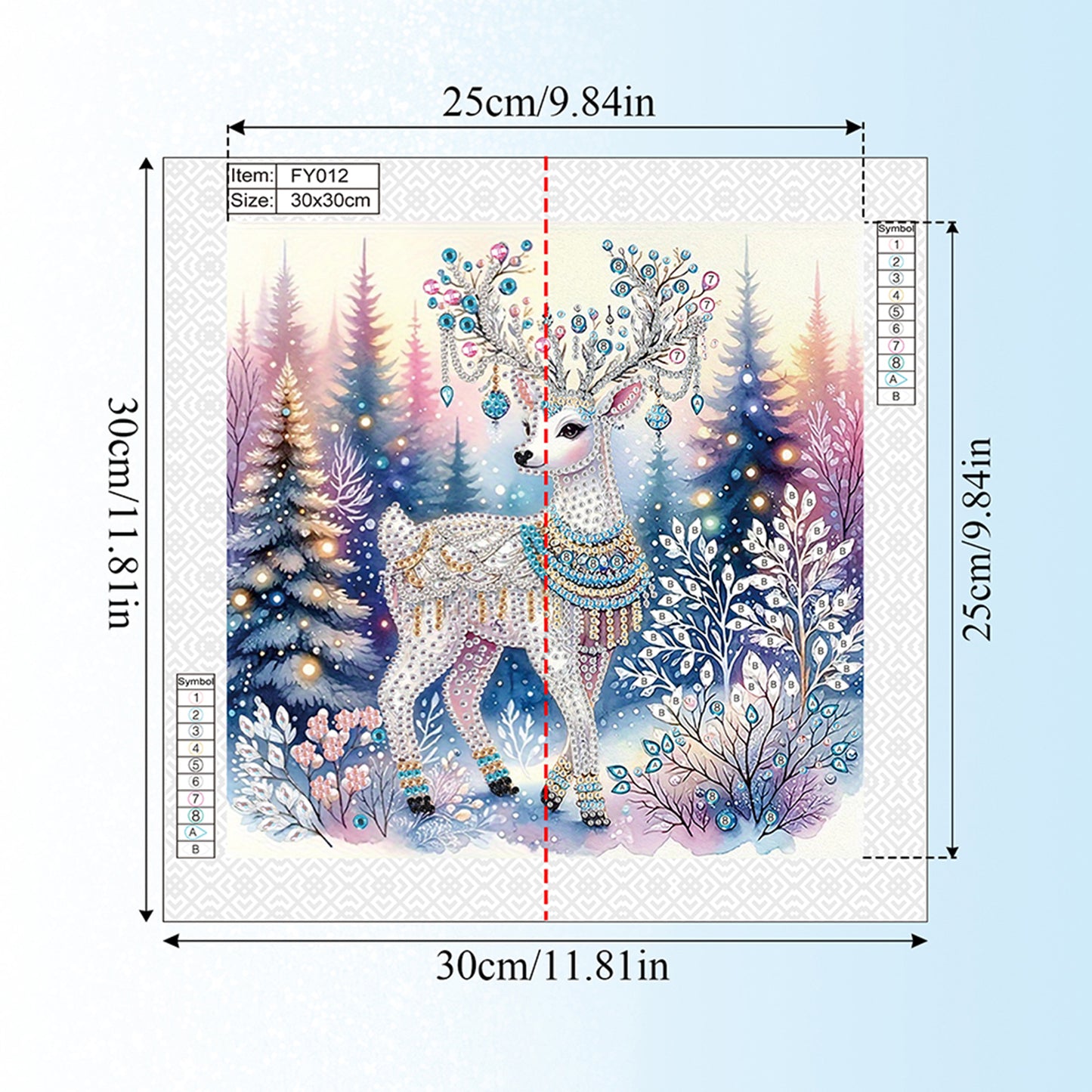 Deer In Snowy Landscape - Special Shaped Drill Diamond Painting 30*30CM