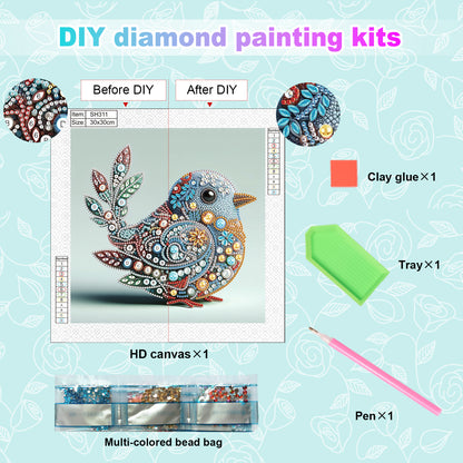 Birds - Special Shaped Drill Diamond Painting 30*30CM