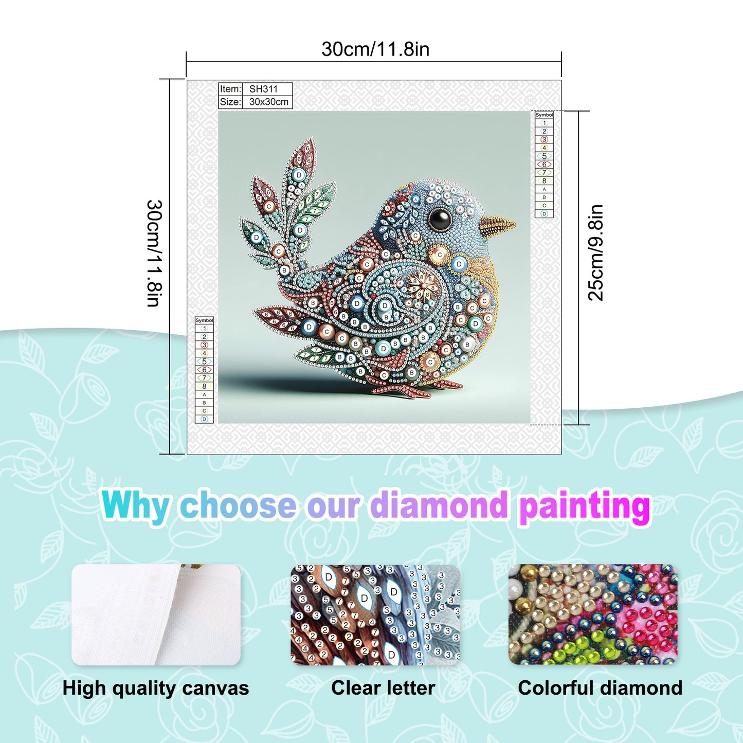 Birds - Special Shaped Drill Diamond Painting 30*30CM
