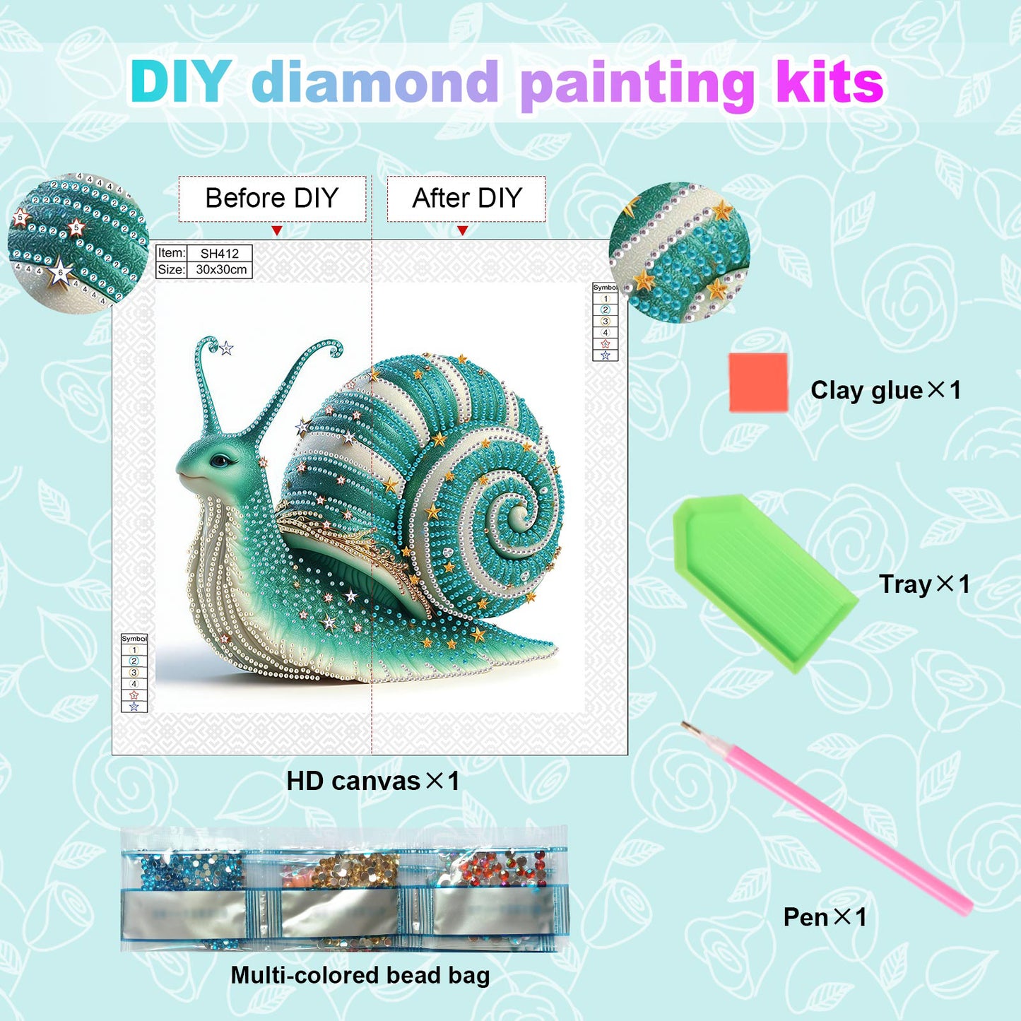 Snail - Special Shaped Drill Diamond Painting 30*30CM