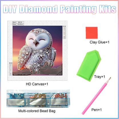 Owl - Special Shaped Drill Diamond Painting 30*30CM