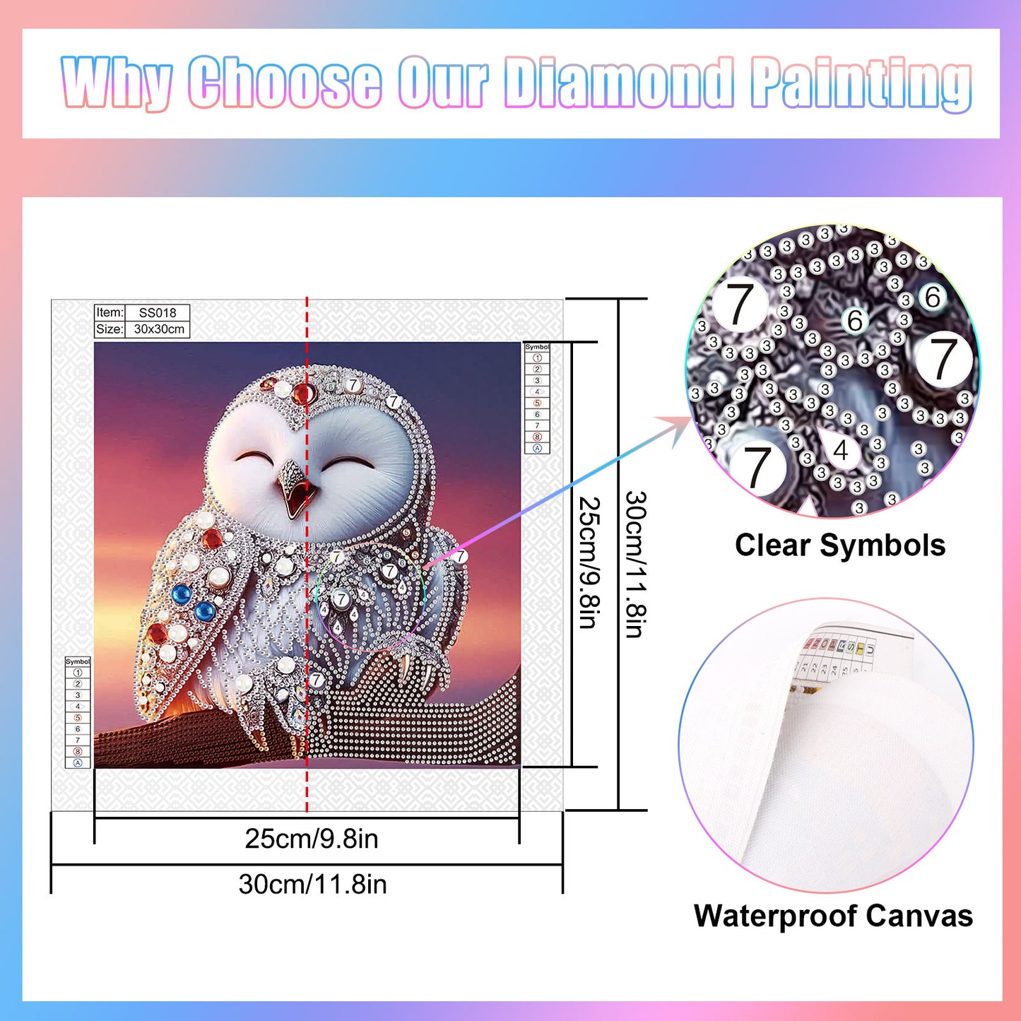 Owl - Special Shaped Drill Diamond Painting 30*30CM