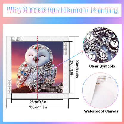 Owl - Special Shaped Drill Diamond Painting 30*30CM