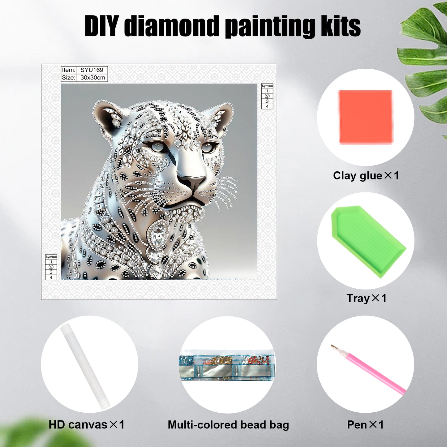 Leopard - Special Shaped Drill Diamond Painting 30*30CM