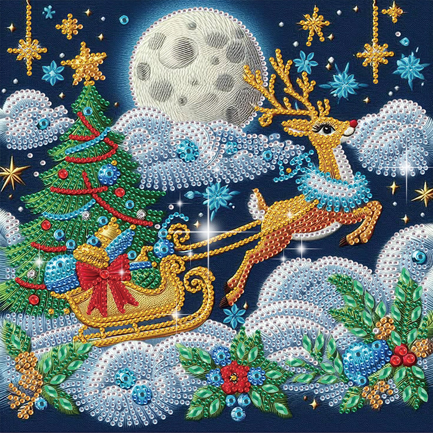 Christmas Sleigh - Special Shaped Drill Diamond Painting 30*30CM