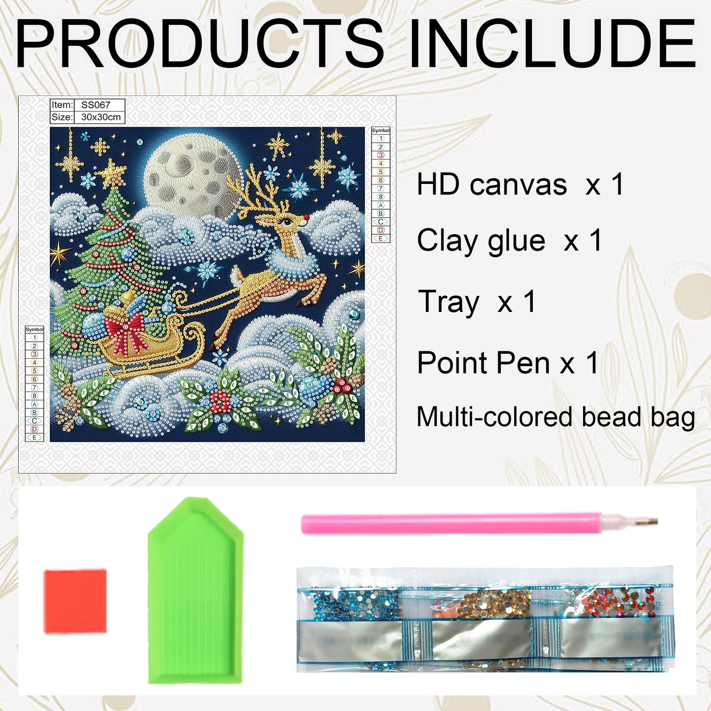 Christmas Sleigh - Special Shaped Drill Diamond Painting 30*30CM