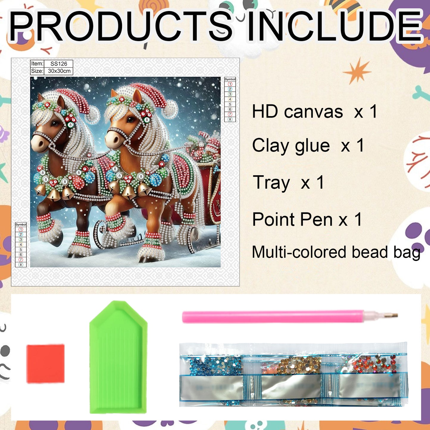 Christmas Pony - Special Shaped Drill Diamond Painting 30*30CM