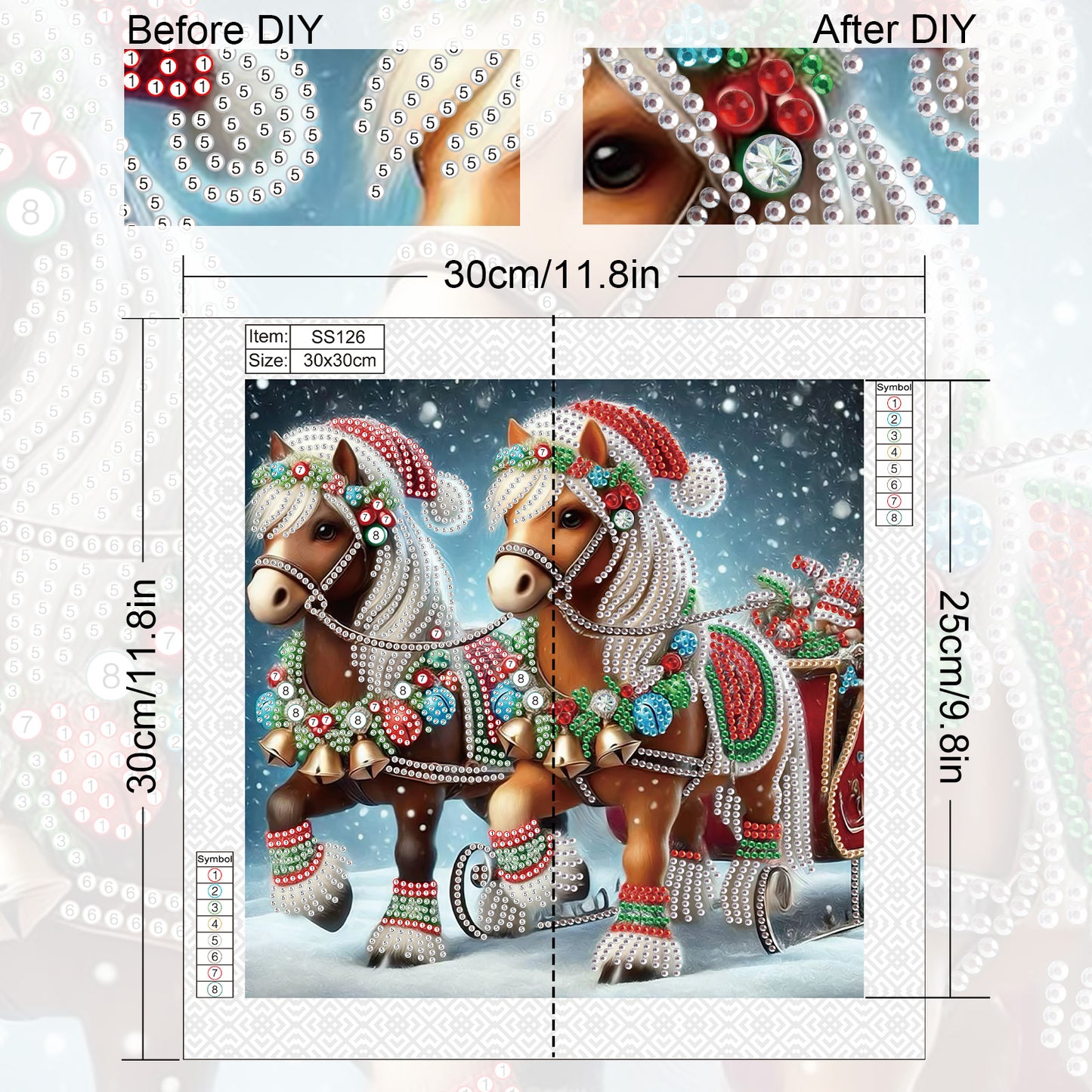 Christmas Pony - Special Shaped Drill Diamond Painting 30*30CM