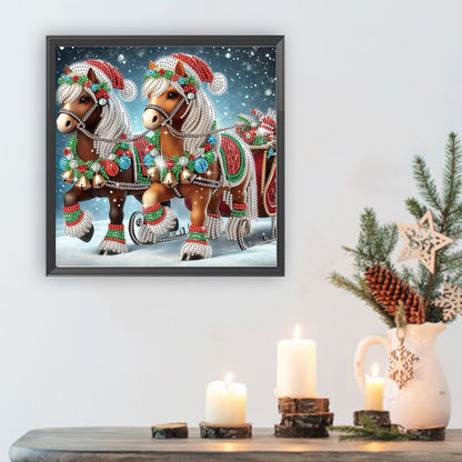 Christmas Pony - Special Shaped Drill Diamond Painting 30*30CM