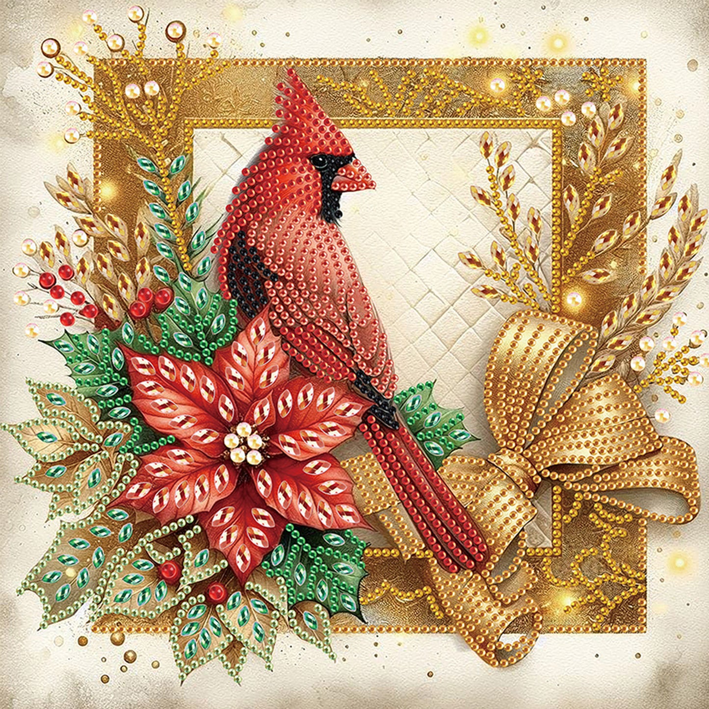 Christmas Cardinal - Special Shaped Drill Diamond Painting 30*30CM