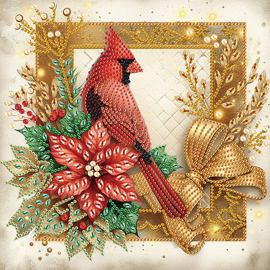 Christmas Cardinal - Special Shaped Drill Diamond Painting 30*30CM