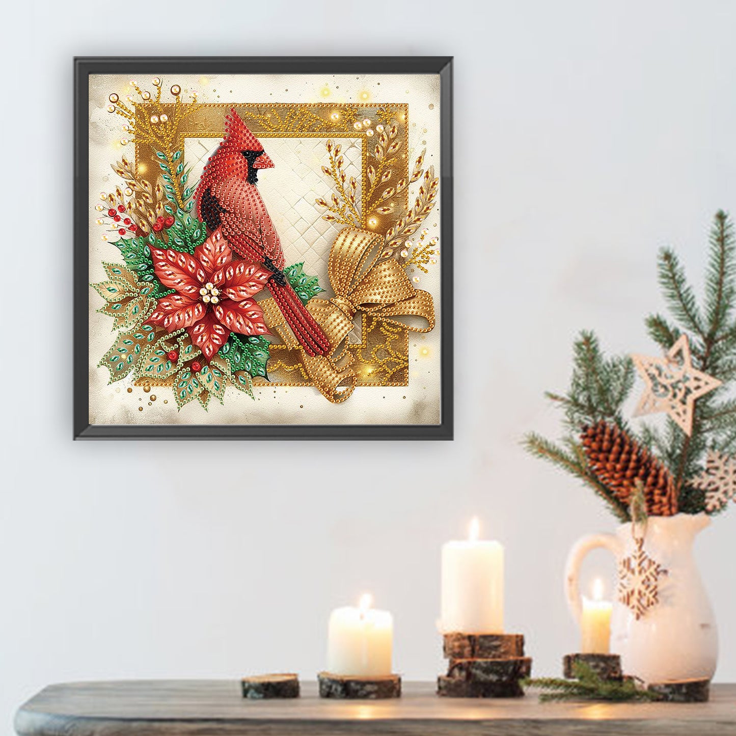 Christmas Cardinal - Special Shaped Drill Diamond Painting 30*30CM