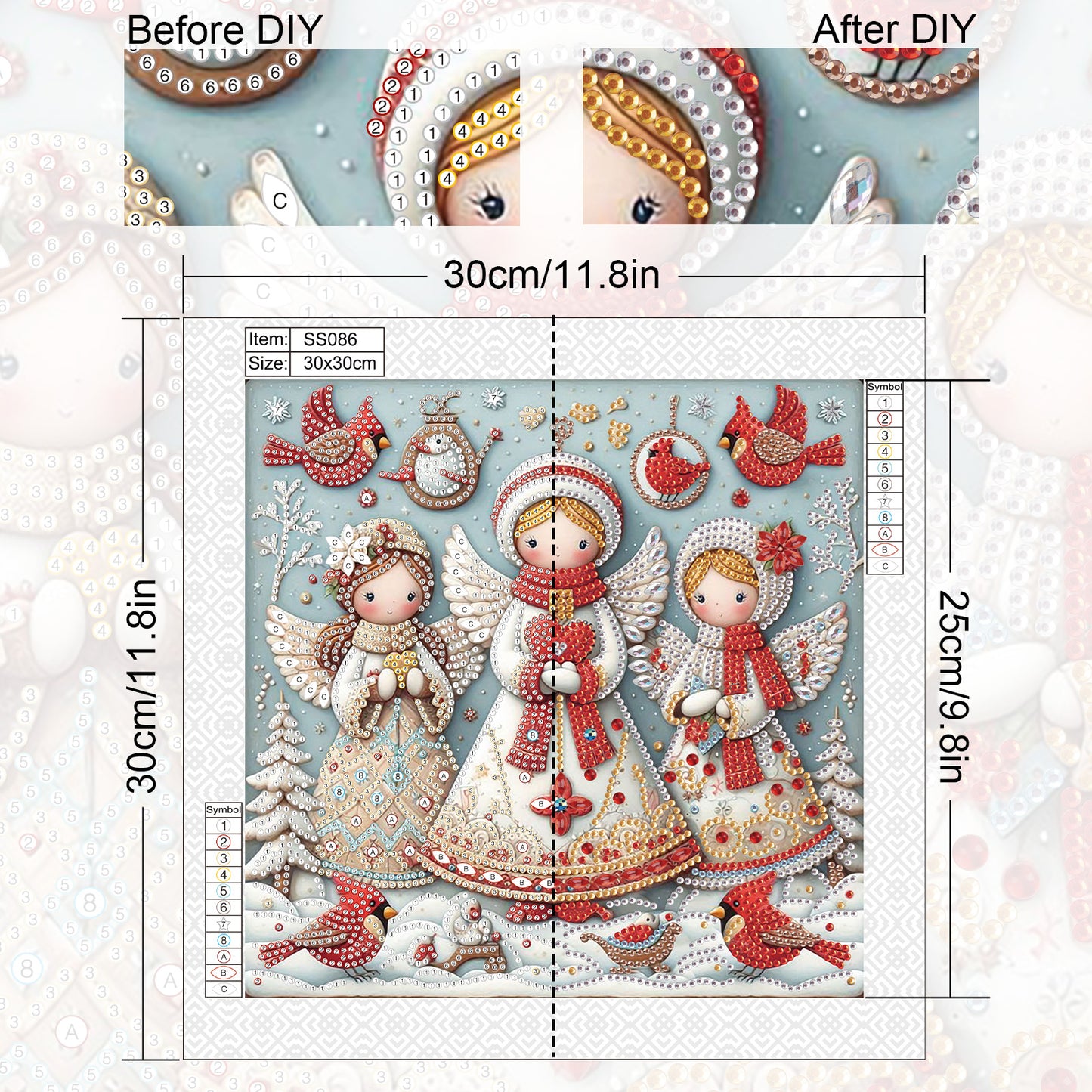Christmas Angel - Special Shaped Drill Diamond Painting 30*30CM