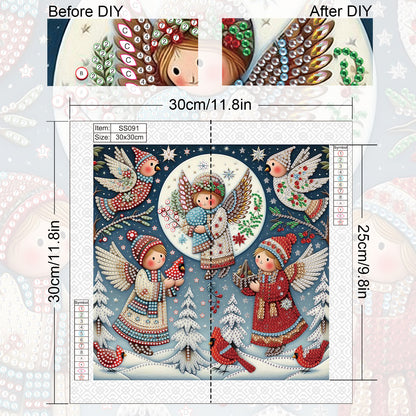Christmas Angel - Special Shaped Drill Diamond Painting 30*30CM