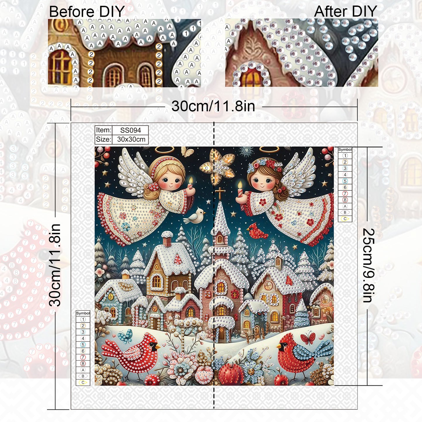 Christmas Angel - Special Shaped Drill Diamond Painting 30*30CM