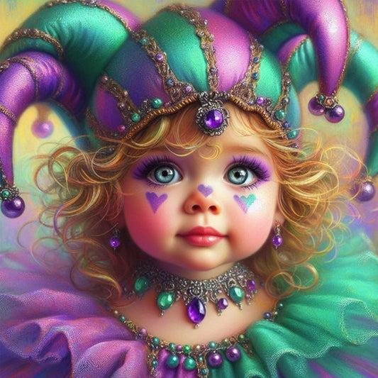 Child Clown - Full Round Drill Diamond Painting 40*40CM
