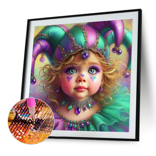 Child Clown - Full Round Drill Diamond Painting 40*40CM