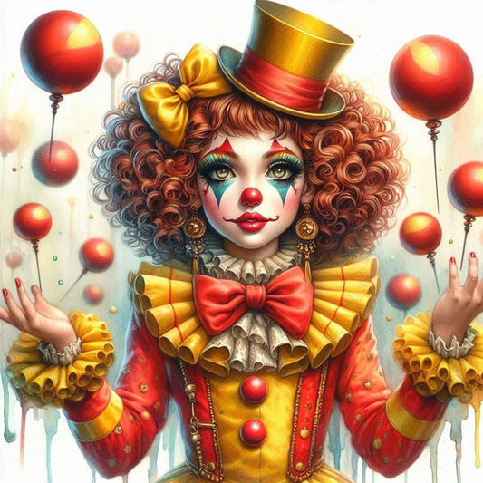 Clown Circus - Full Round Drill Diamond Painting 40*40CM