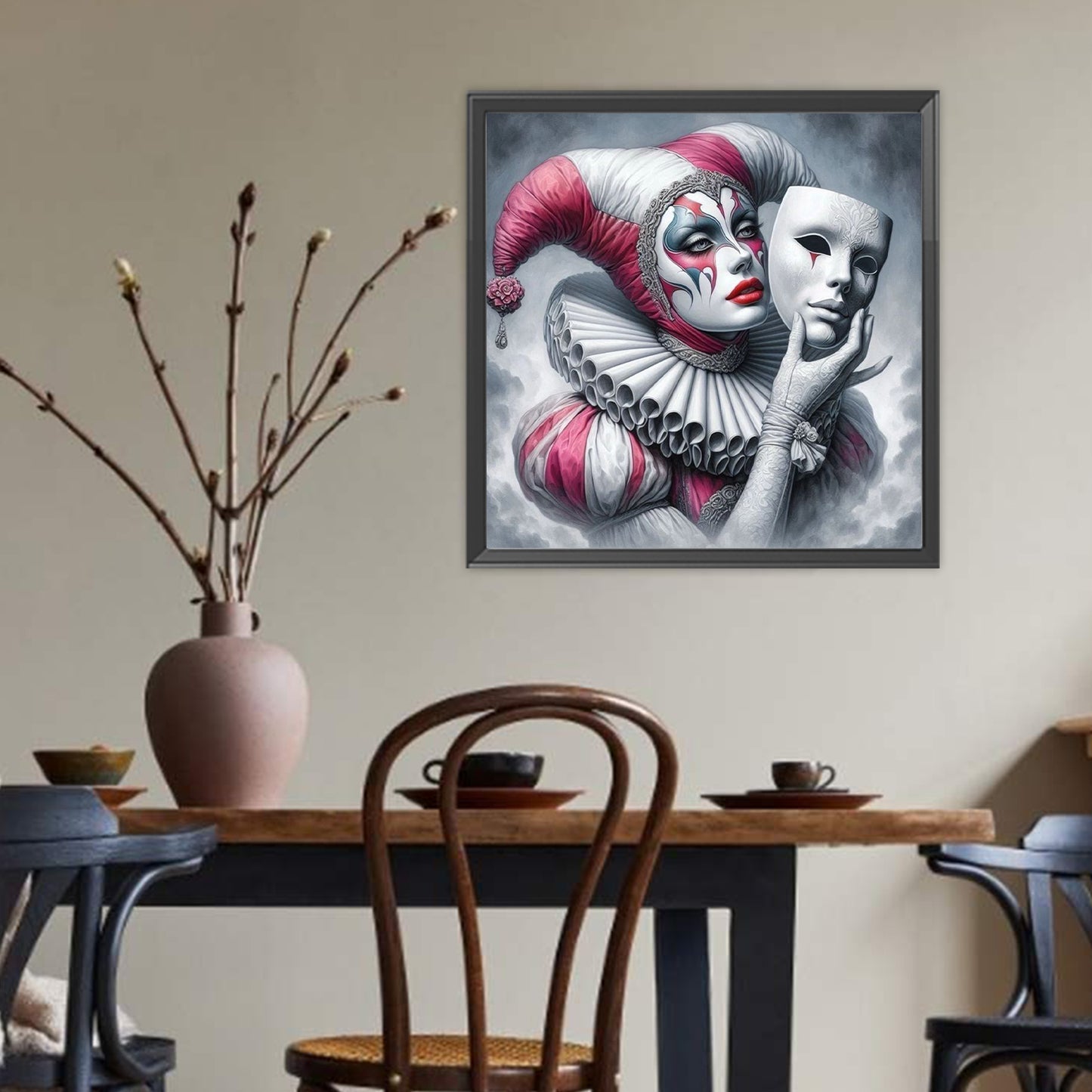Clown Mask - Full Round Drill Diamond Painting 40*40CM